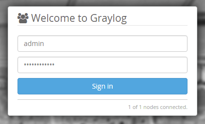 Graylog login page